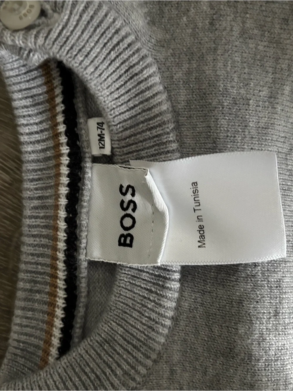 Boss Grey Knit Logo Sweater for Kids